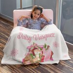 Personalized Baby's First Christmas Blanket Cute Animal on Gift Lorry Sofa Blanket with Name Holiday Home Decoration Christmas Gift for Family Kid