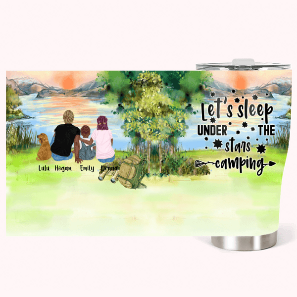 Personalizzato Dormiamo sotto le stelle Camping Tumbler curvo 30 oz Tumbler Anniversario Regalo di compleanno