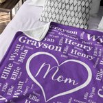 Gepersonaliseerde 1-16 Kleinkind Namen Deken Super Zacht Flanel Kleinkinderen Maken Leven Grootouder Kerstmis Thanksgiving Day Cadeau voor Grootouder