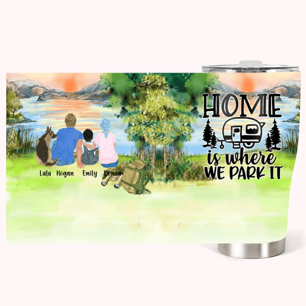 Personalized Home is Where We Park It 30oz Curved Tumbler Food Grade Stainless Steel Camping Gift for Family