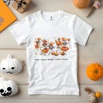 Personalized Pumpkin Skull Design Kid T-shirt with Name Halloween Gift for Kid