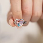 Bague Personnalisée avec Patte Nom Gravé Pierre de Naissance Cadeau pour Amoureux des Animaux de Compagnie