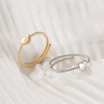 Anillo Personalizado Ajustable Corazón Inicial Apilable Anillo Trenzado Joyería Minimalista Día de la Madre San Valentín Boda Aniversario Regalo