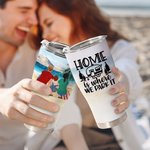Personlig Home Is Where We Park It 30oz Curved Tumbler Present till familjen Campingälskare