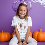 Personalized Pumpkin Skull Design Kid T-shirt with Name Halloween Gift for Kid