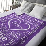 Gepersonaliseerde 1-16 Kleinkind Namen Deken Super Zacht Flanel Kleinkinderen Maken Leven Grootouder Kerstmis Thanksgiving Day Cadeau voor Grootouder