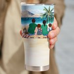 Bicchiere curvo personalizzato Camping Partners for Life per una coppia di amanti del campeggio e della famiglia