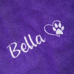 Toalla de baño personalizada para mascotas con nombre bordado y huella de pata Regalo de microfibra superabsorbente para dueño amante de mascotas