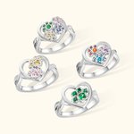 Bague Personnalisée avec Patte Nom Gravé Pierre de Naissance Cadeau pour Amoureux des Animaux de Compagnie