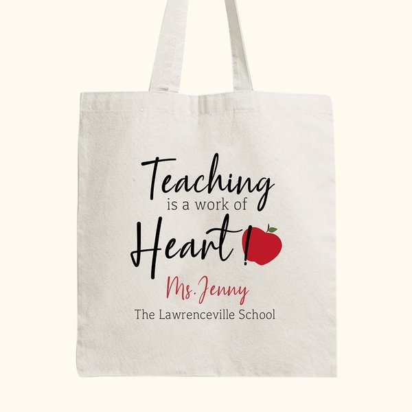 Borsa Tote in tela personalizzata con nome e testo Regalo di Natale Regalo per il Giorno del Ringraziamento per l'Insegnante