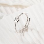 Anillo Personalizado Ajustable Corazón Inicial Apilable Anillo Trenzado Joyería Minimalista Día de la Madre San Valentín Boda Aniversario Regalo