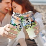 Gepersonaliseerde Life is Better Around The Campfire Sunrise Curved Tumbler Verjaardag Kerstcadeau voor echtpaar Familie