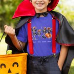 Personalized Pumpkin Skull Design Kid T-shirt with Name Halloween Gift for Kid