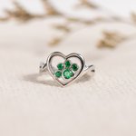 Bague Personnalisée avec Patte Nom Gravé Pierre de Naissance Cadeau pour Amoureux des Animaux de Compagnie