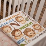 Coperta morbida personalizzata con nome di un leone, regalo di compleanno per bambini, per bambini