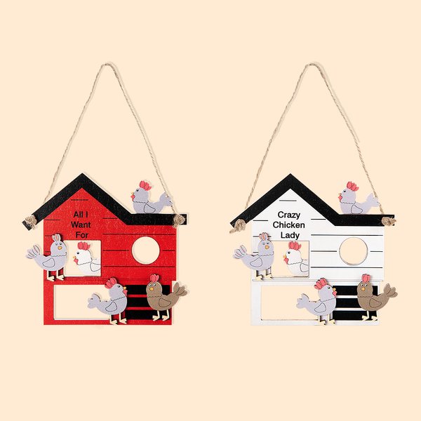 Personalised Chicken Coop Farmhouse Christmas Ornament