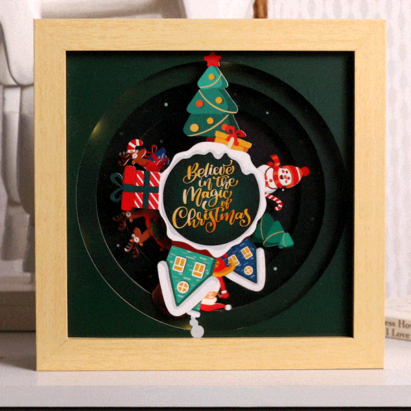 Personalized Believe In The Magic of Christmas Santa Claus Rotating Music Box with Light Christmas Decoration Gift for Kid