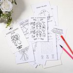 Personalised Children's Wedding Activity Pack Colouring Books with 4 pcs Watercolour Pens Wedding Entertainment Games Favors for Kids
