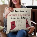 Henkilökohtainen Rakkaus Ei etäisyyttä Kaksi valtiota Sydän Plaid Kartta heittää tyynyn kansi Long Distance Moving Away Joulu Jäähyväiset lahja perhee