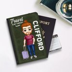 Viaje personalizado es mi terapia Funda portátil para pasaporte con nombre Accesorio de viaje Cumpleaños Regalo de Navidad para amigos Familia