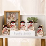 Personalised Snowman LED Light Wooden Decoration Ornament with Tabletop Name Block Sign Holiday Party Essentials Winter Christmas Gift for Family Kids