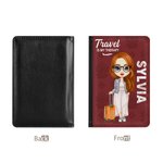Viaje personalizado es mi terapia Funda portátil para pasaporte con nombre Accesorio de viaje Cumpleaños Regalo de Navidad para amigos Familia