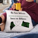 Henkilökohtainen Rakkaus Ei etäisyyttä Kaksi valtiota Sydän Plaid Kartta heittää tyynyn kansi Long Distance Moving Away Joulu Jäähyväiset lahja perhee