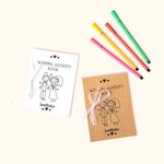Personalised Children's Wedding Activity Pack Colouring Books with 4 pcs Watercolour Pens Wedding Entertainment Games Favors for Kids