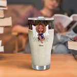 Gepersonaliseerde Just A Girl Who Loves Books 30oz Curved Tumbler Kerstmis Reading Gift voor vrouwen boekenliefhebbers