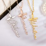 Personalizada Cruz Colgante Collar con Nombre Crucifijo Joyería Bautizo Primera Comunión Regalo para Ella