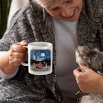 Personalized Forever in My Heart Under the Starry Sky White and Color Inside Ceramic Mug with Name 11/15 oz Gift for Dog Lovers