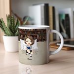 Tasse en céramique colorée personnalisée Just A Girl Who Loves Books Cadeau d'anniversaire et de Noël pour une fille qui lit et qui aime les livres