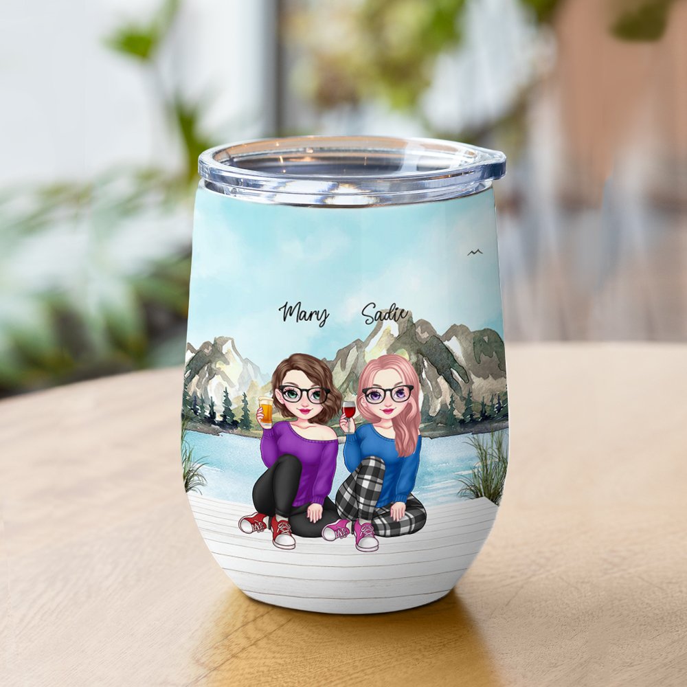 Spersonalizowany kubek na wino z efektem izolacji You're My Person Bestie Lake Drinking Tumbler Friendship Gift 2