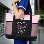 Gepersonaliseerde Verpleegster draagtas met rits Verpleegkundige Week Waardering Afstudeergeschenk voor medisch personeel
