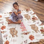Couverture polaire douce et personnalisée avec le nom de la vache Highland Cadeau de Noël pour les enfants Highland Cow Lover