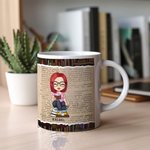 Personalized Just One More Chapter White and Color Inside Ceramic Mug Birthday Gift for Reading Girl Book Lover