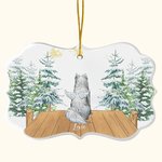 Personalized Dog Angel Acrylic Ceramic Hangings with Snow Scenery Memorial Ornament Irregular Shape Home Decor Pet Loss Gift Dog Lover Christmas Gift