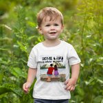 Personalisierte Home Is Where We Park It Adult T-shirt und Kid T-shirt Weihnachten Jahrestag Geschenk für Familie Paar