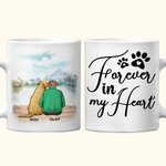 Taza de Cerámica Personalizada Forever in My Heart Interior Blanco y Color con Nombre 11oz y 15 oz Regalo para Amantes de los Perros