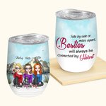 Personalized Friend Party Besties Will Always Be Connected By Heart Wine Tumbler  Best Friend Gift 1