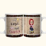 Personalized Just One More Chapter White and Color Inside Ceramic Mug Birthday Gift for Reading Girl Book Lover