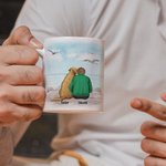 Personalized Once by My Side Forever in My Heart White and Colour Inside Ceramic Mug with Name 11/15 oz Gift for Dog Owners