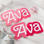 Personalized Hot Pink Doll Inspired 3D Name Door Sign for Bedroom Nursery Wall Birthday Christmas Gift for Kids