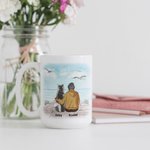 Personalised I Love You To The Moon And Back Seaside White and Colour Inside Ceramic Mug with Name 11/15 oz Gift for Dog Lovers
