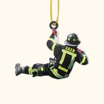 Adorno de bombero acrílico personalizado de doble cara Árbol de Navidad Decoración del hogar del coche Cumpleaños Vacaciones Regalo creativo para el b