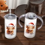 Tasse à boire personnalisée avec poignée et couvercle Cadeau de douche de Noël pour les enfants.