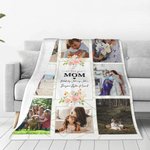 Coperta personalizzata We Love You Mom Photo College in pile Sherpa con 8 foto Regalo di compleanno Regalo per la festa della mamma