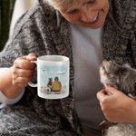 Personalised I Love You To The Moon And Back Seaside White and Colour Inside Ceramic Mug with Name 11/15 oz Gift for Dog Lovers
