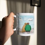 Personalized Once by My Side Forever in My Heart White and Colour Inside Ceramic Mug with Name 11/15 oz Gift for Dog Owners