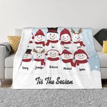 Manta blanda familiar personalizada con nombre y texto Regalo de Navidad para la familia Niños